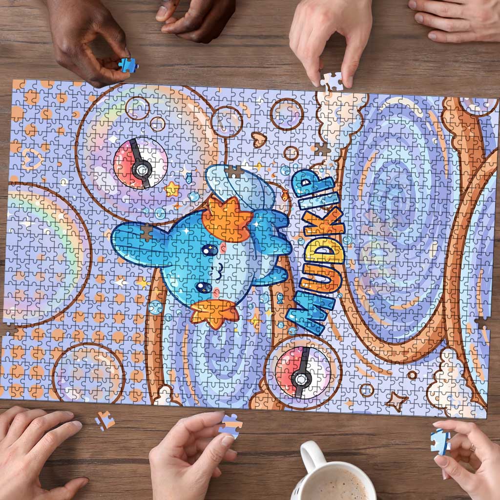 Mudkip Puzzle Playful Pastel Water Bubble Art