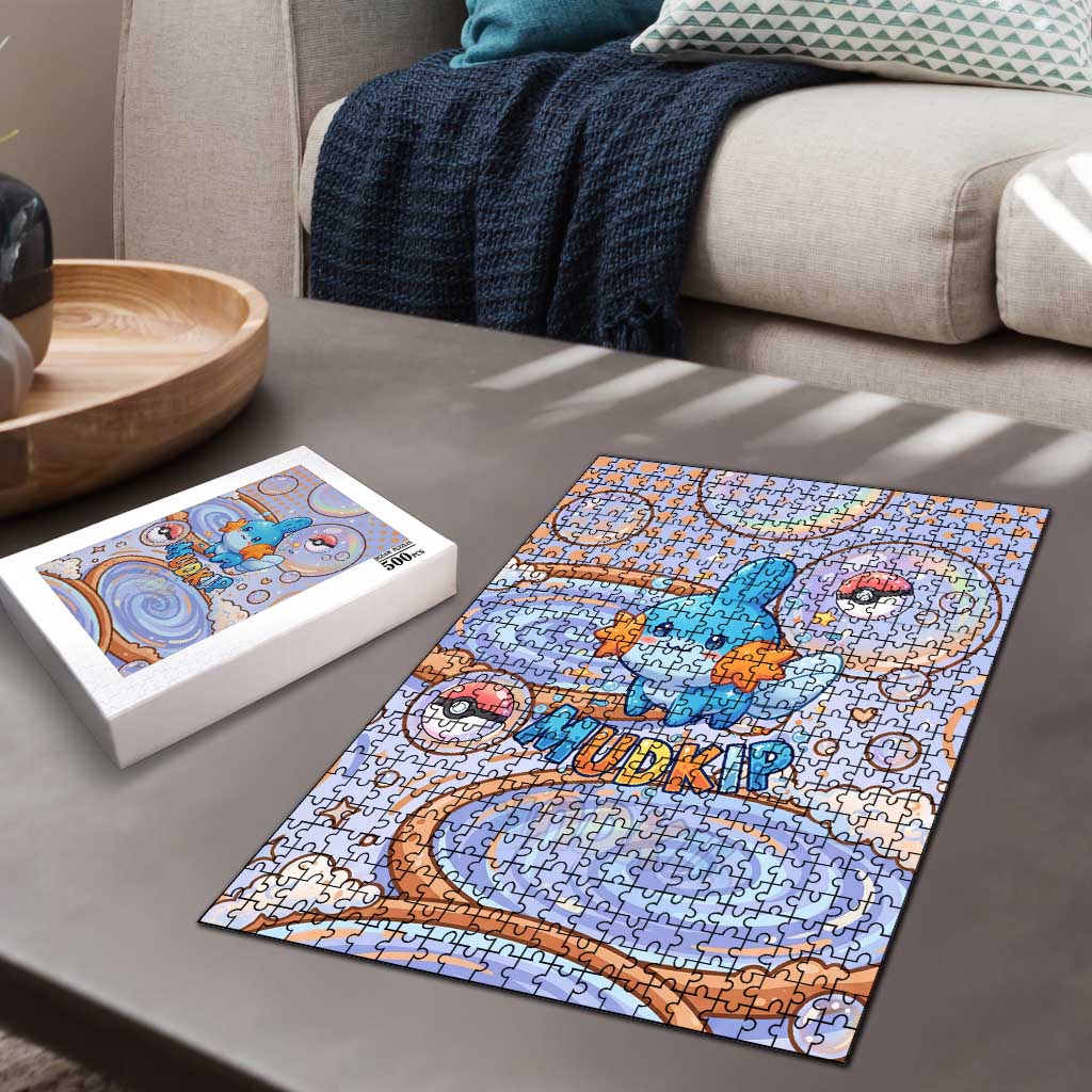 Mudkip Puzzle Playful Pastel Water Bubble Art