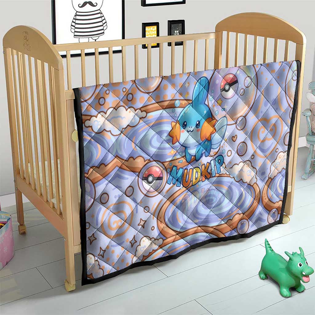 Mudkip Quilt Playful Pastel Water Bubble Art