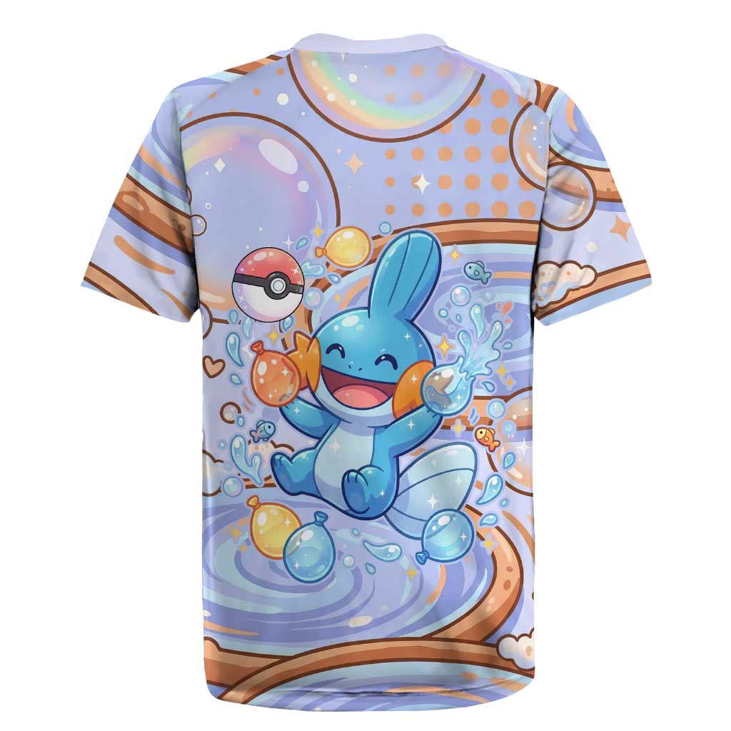 Mudkip Rugby Jersey Playful Pastel Water Bubble Art