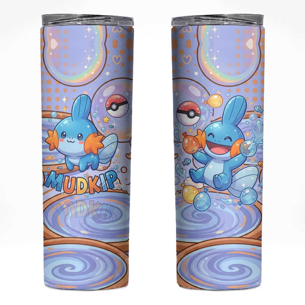 Mudkip Skinny Tumbler Playful Pastel Water Bubble Art