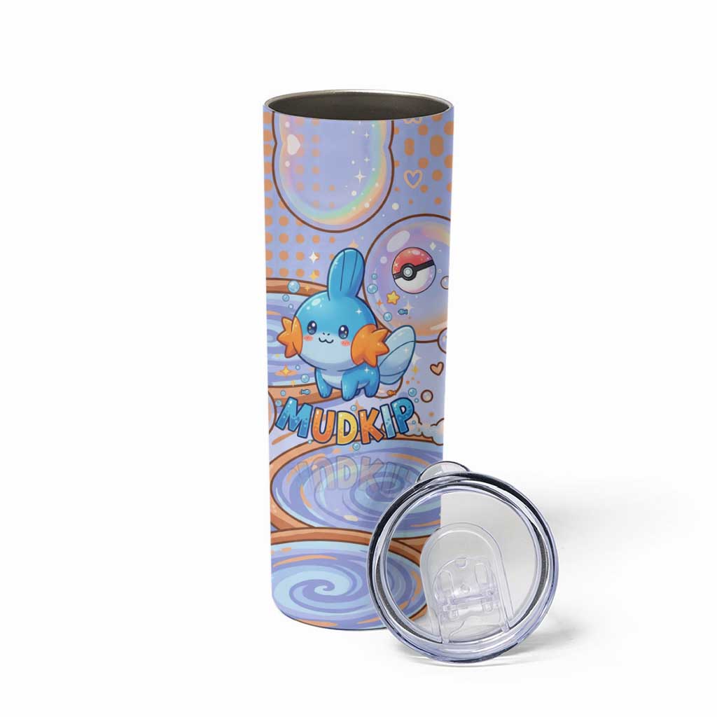 Mudkip Skinny Tumbler Playful Pastel Water Bubble Art