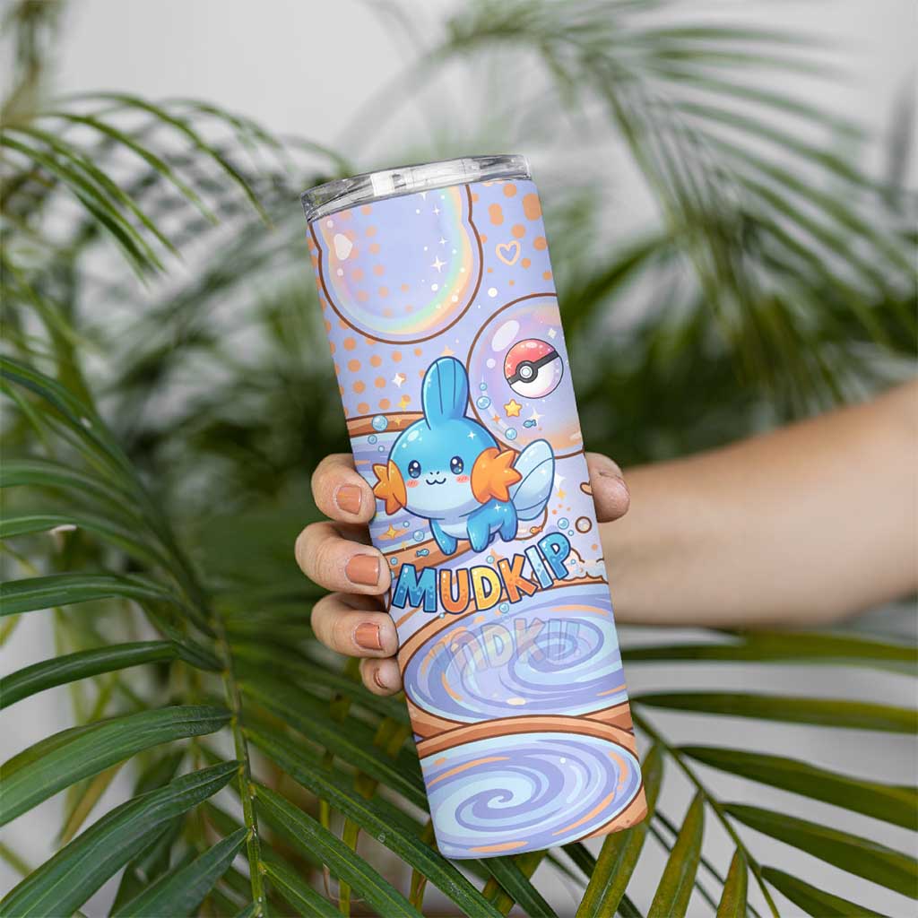 Mudkip Skinny Tumbler Playful Pastel Water Bubble Art
