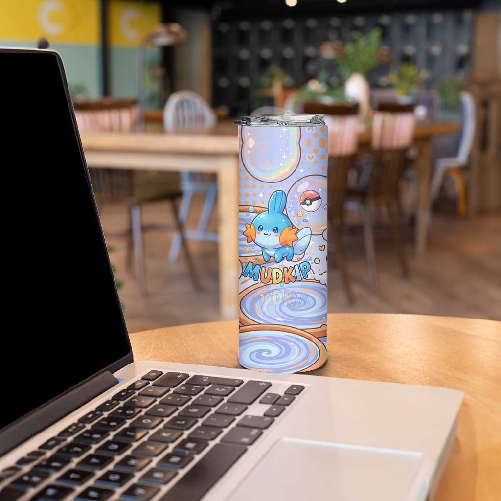 Mudkip Skinny Tumbler Playful Pastel Water Bubble Art