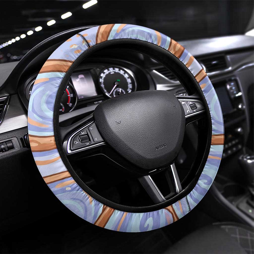 Mudkip Steering Wheel Cover Playful Pastel Water Bubble Art