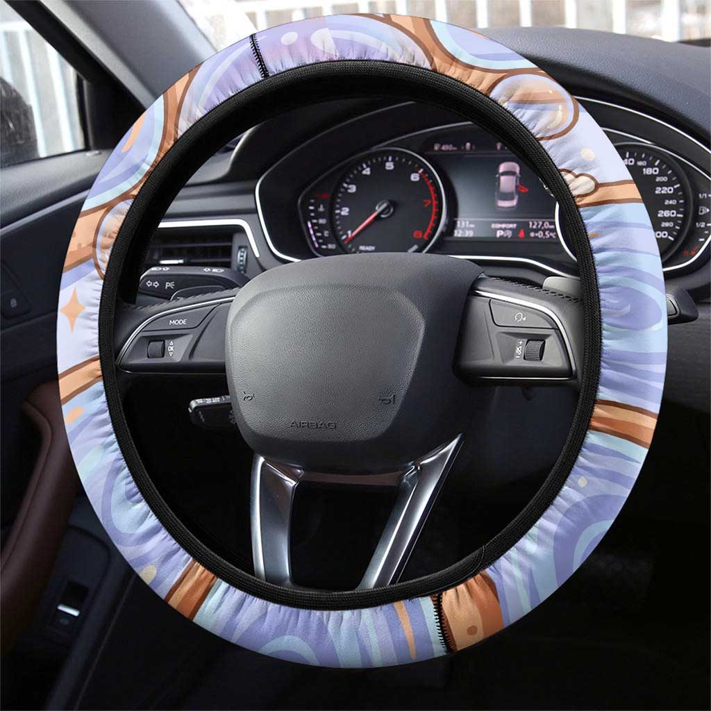 Mudkip Steering Wheel Cover Playful Pastel Water Bubble Art