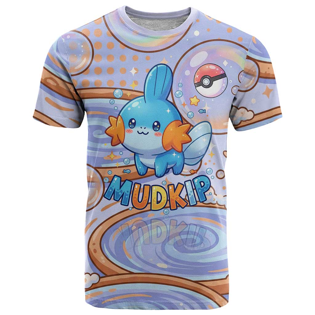 Mudkip T Shirt Playful Pastel Water Bubble Art
