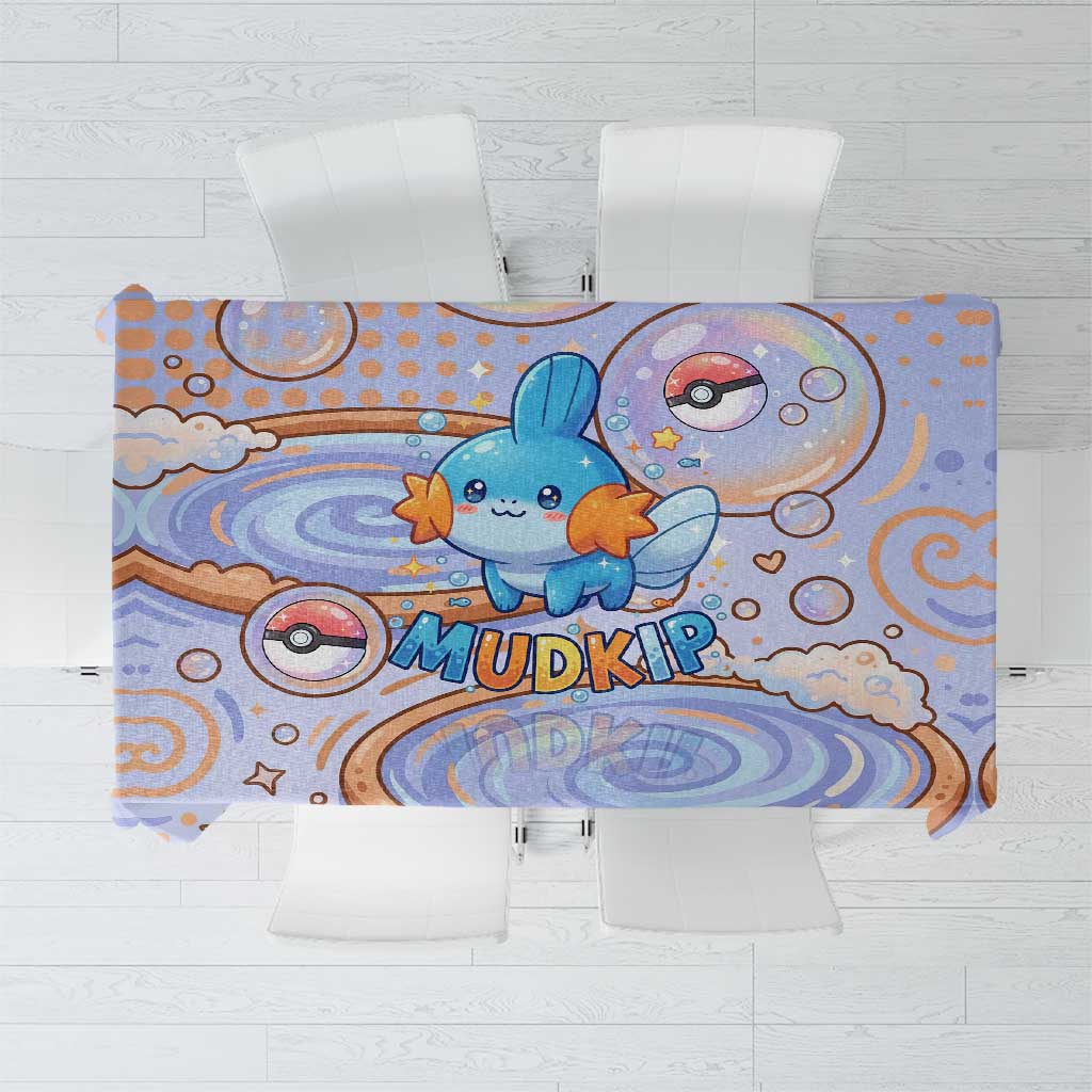 Mudkip Tablecloth Playful Pastel Water Bubble Art