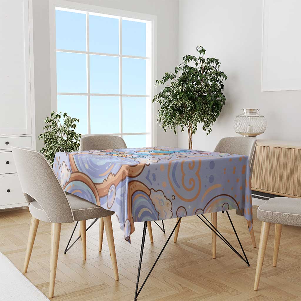 Mudkip Tablecloth Playful Pastel Water Bubble Art