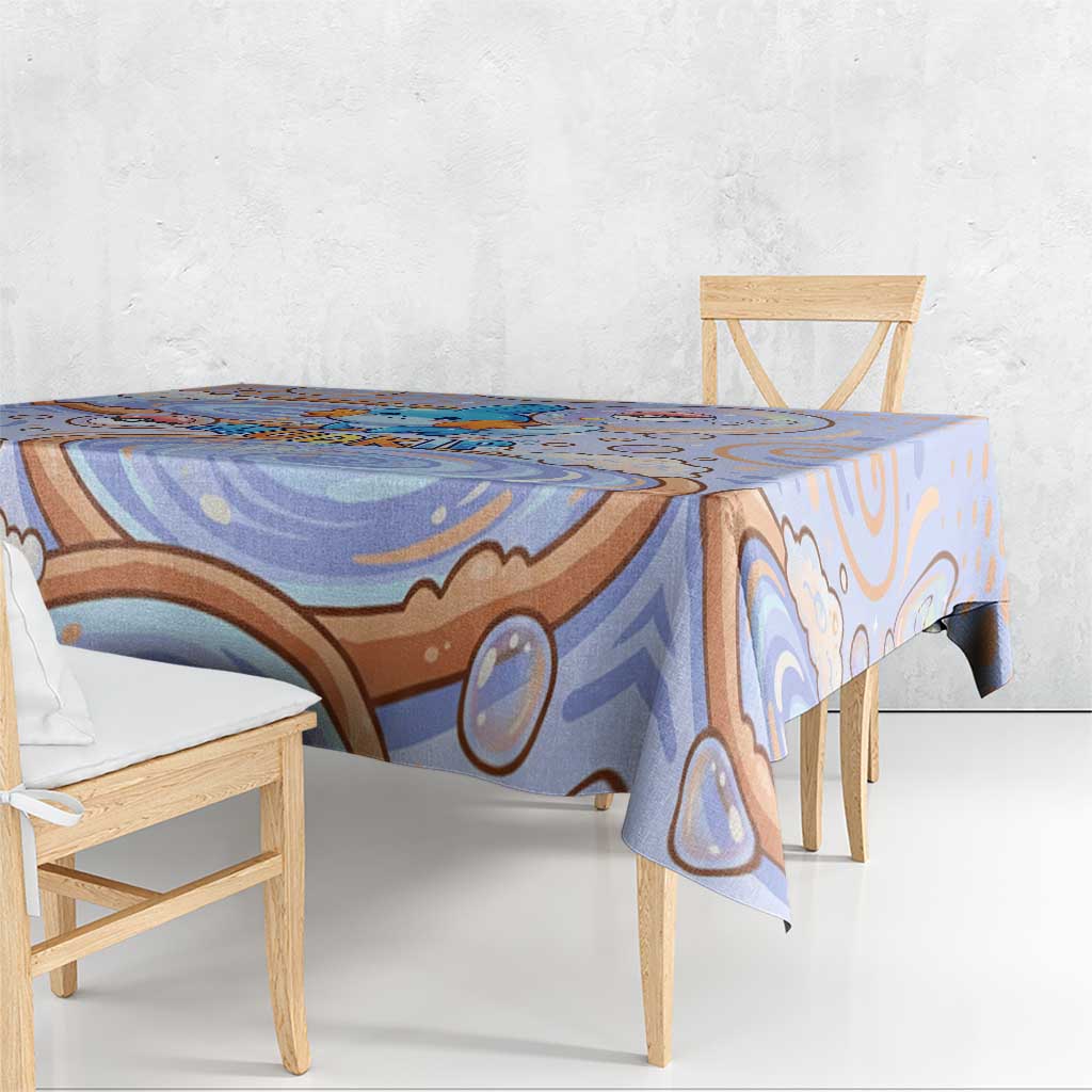 Mudkip Tablecloth Playful Pastel Water Bubble Art