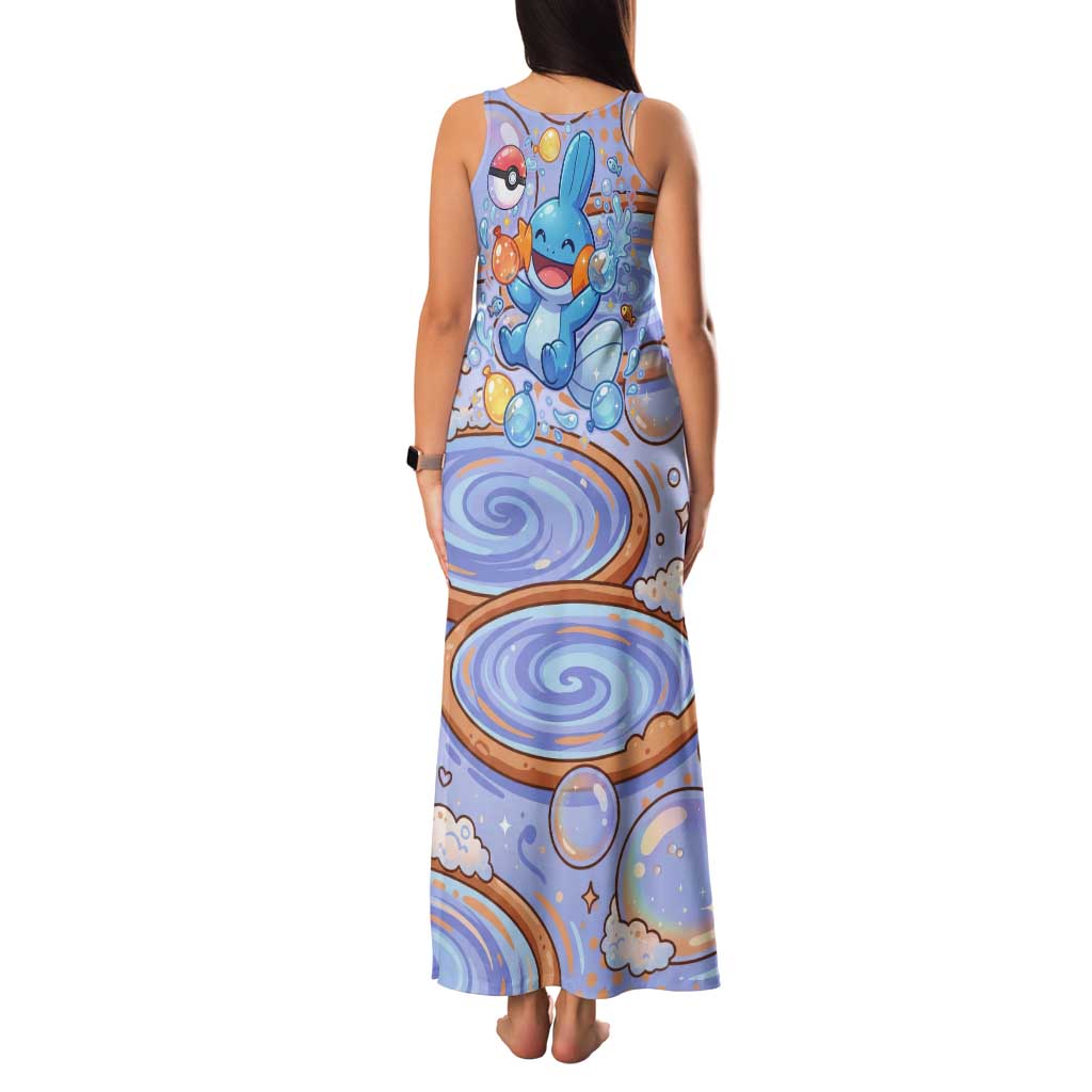 Mudkip Tank Maxi Dress Playful Pastel Water Bubble Art