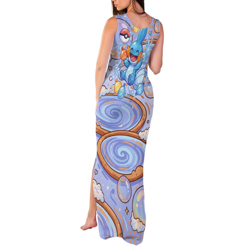 Mudkip Tank Maxi Dress Playful Pastel Water Bubble Art