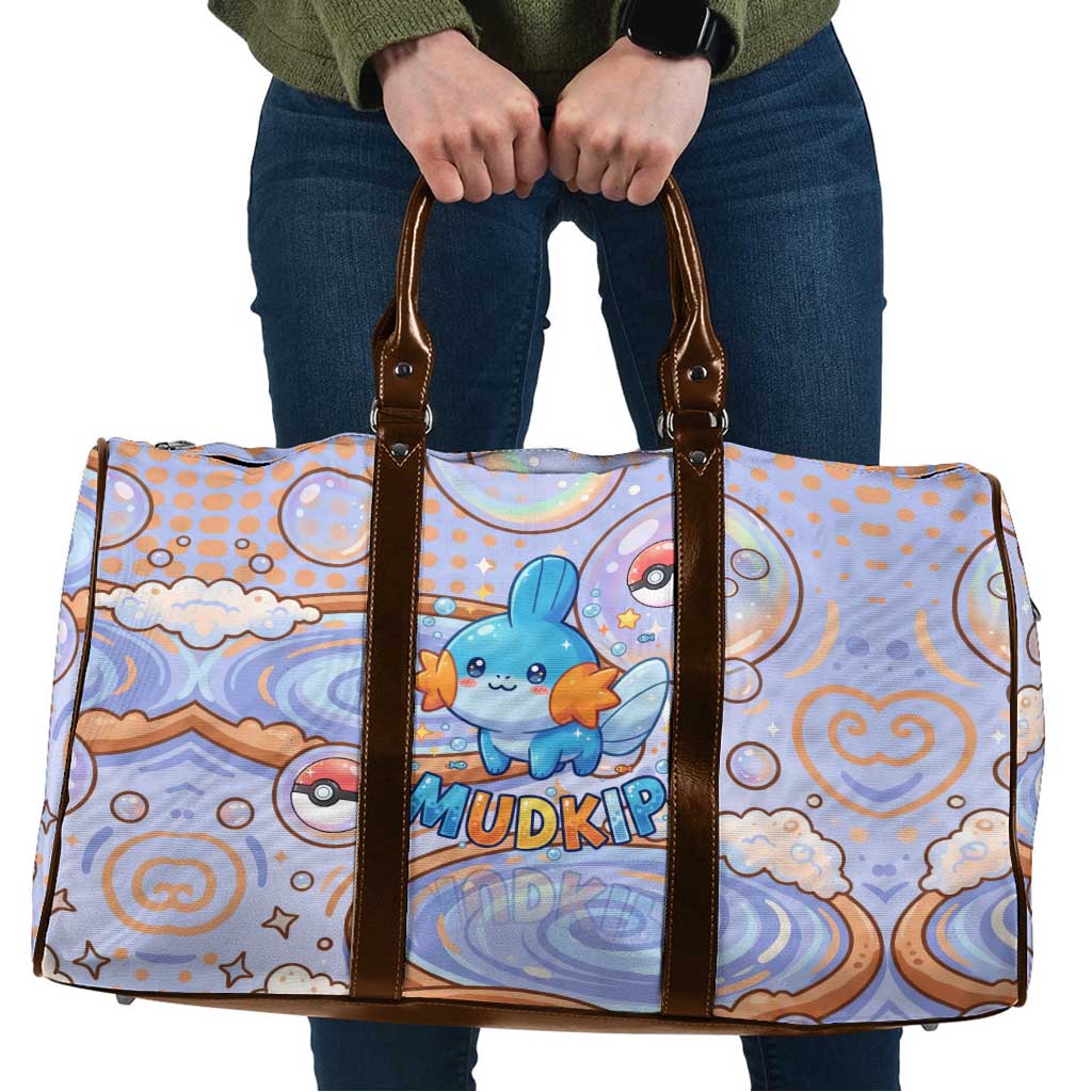 Mudkip Travel Bag Playful Pastel Water Bubble Art