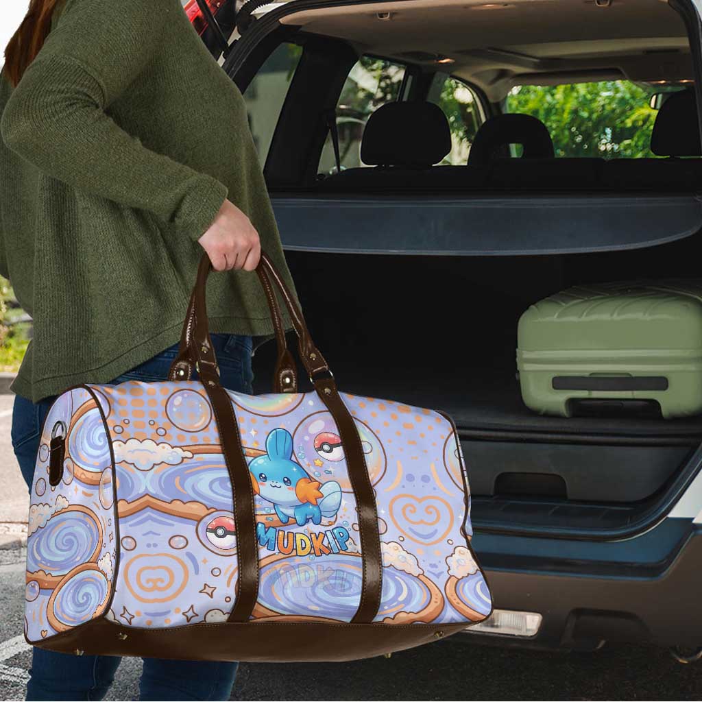 Mudkip Travel Bag Playful Pastel Water Bubble Art