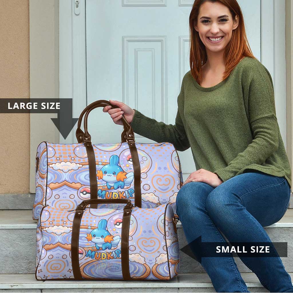 Mudkip Travel Bag Playful Pastel Water Bubble Art
