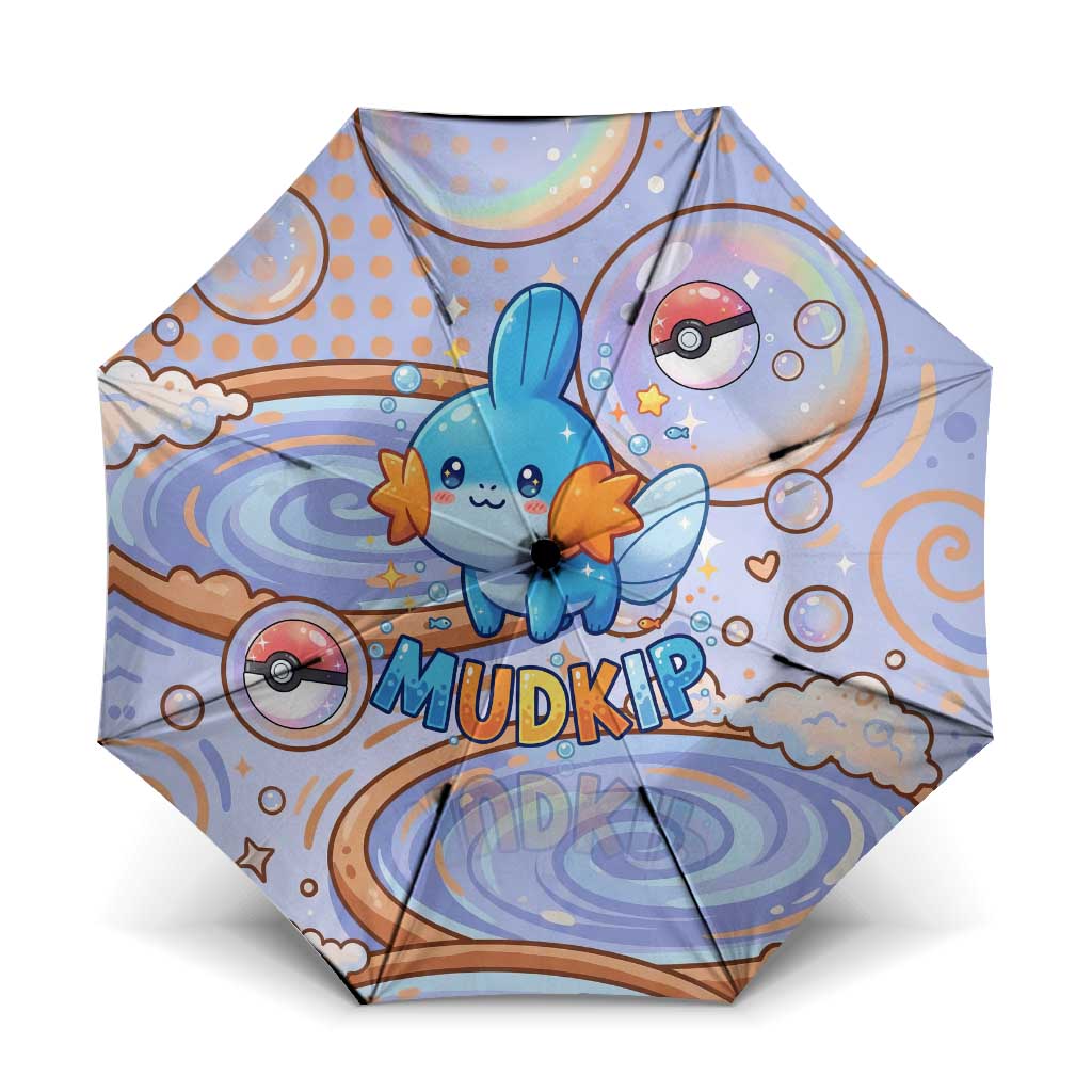 Mudkip Umbrella Playful Pastel Water Bubble Art