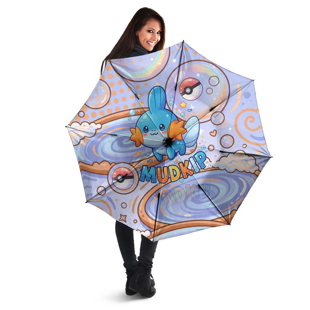 Mudkip Umbrella Playful Pastel Water Bubble Art