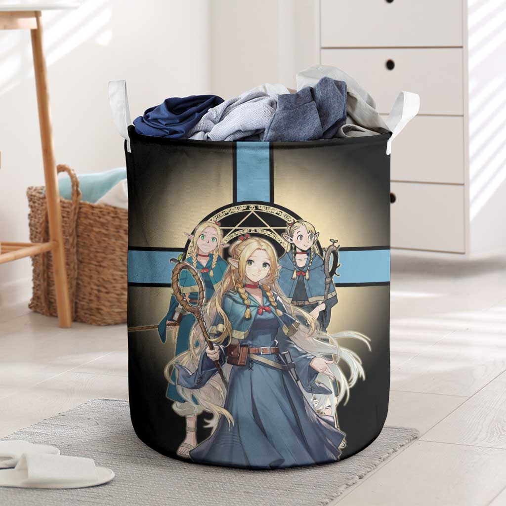 Marcille Donato Elf Mage Laundry Basket Fantasy Anime Illustration Style