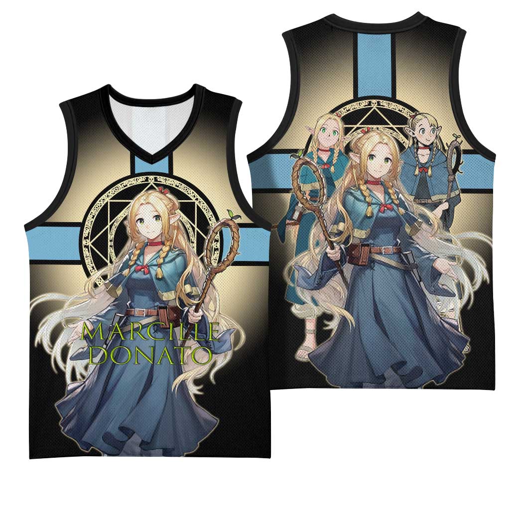 Marcille Donato Elf Mage Basketball Jersey Fantasy Anime Illustration Style