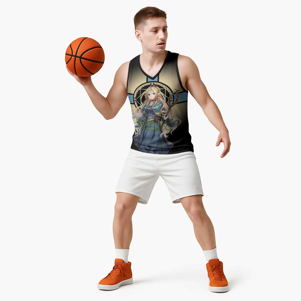 Marcille Donato Elf Mage Basketball Jersey Fantasy Anime Illustration Style