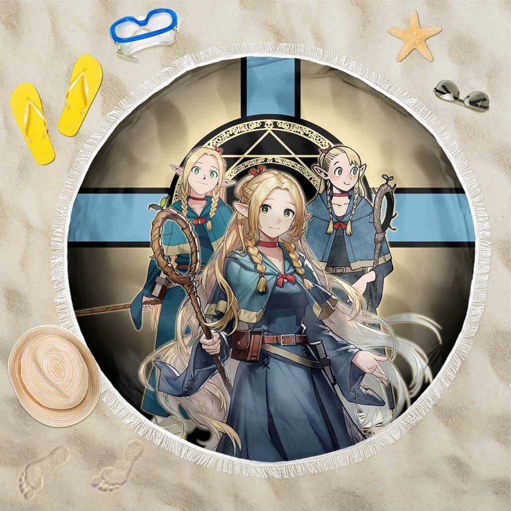Marcille Donato Elf Mage Beach Blanket Fantasy Anime Illustration Style