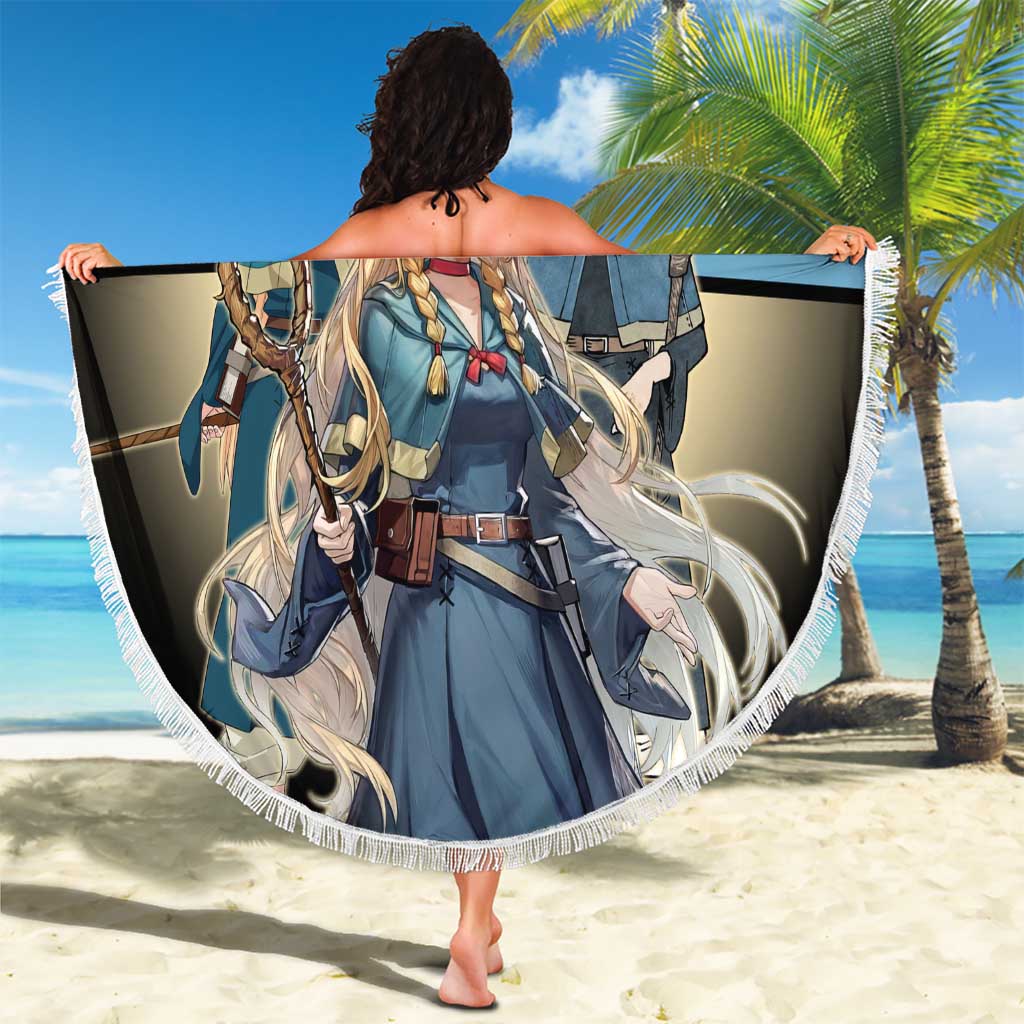 Marcille Donato Elf Mage Beach Blanket Fantasy Anime Illustration Style