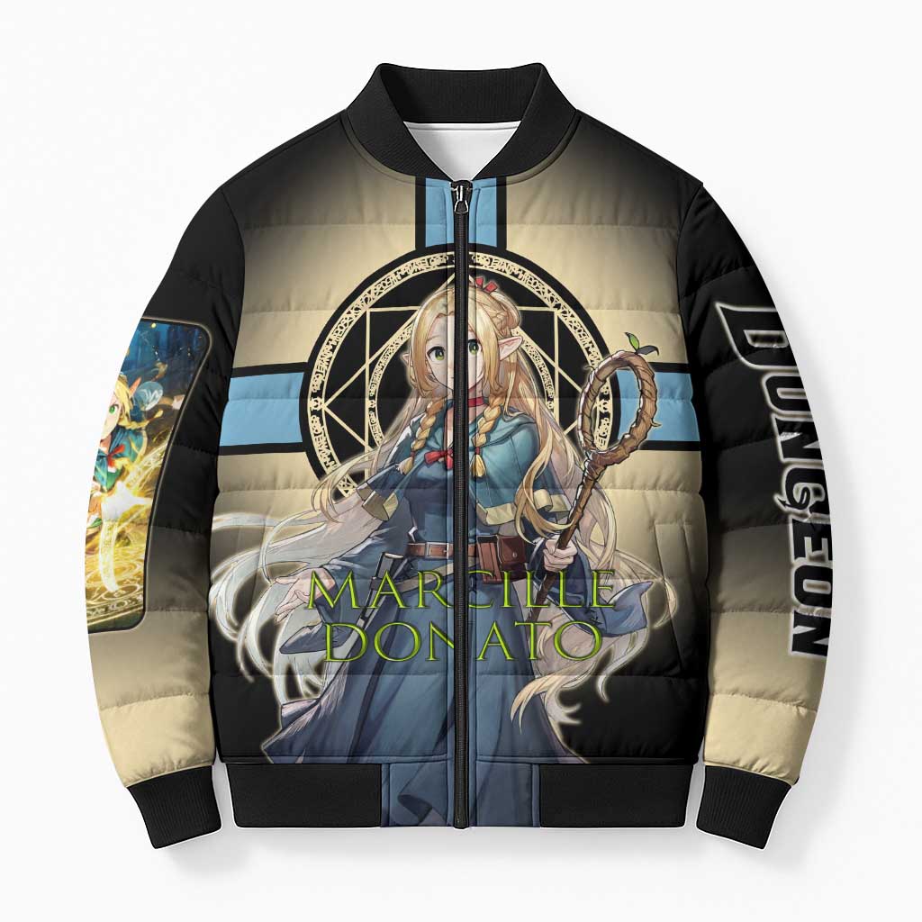 Marcille Donato Elf Mage Bomber Puffer Jacket Fantasy Anime Illustration Style
