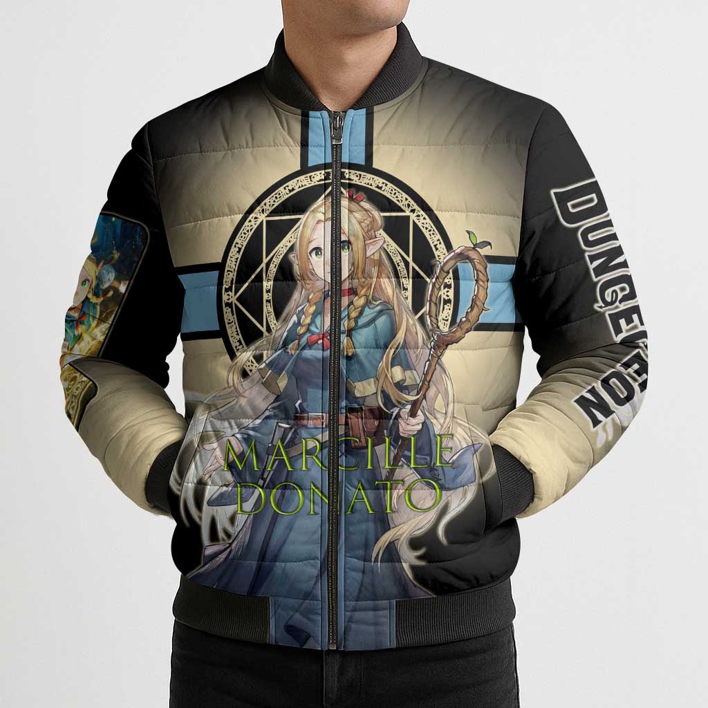 Marcille Donato Elf Mage Bomber Puffer Jacket Fantasy Anime Illustration Style
