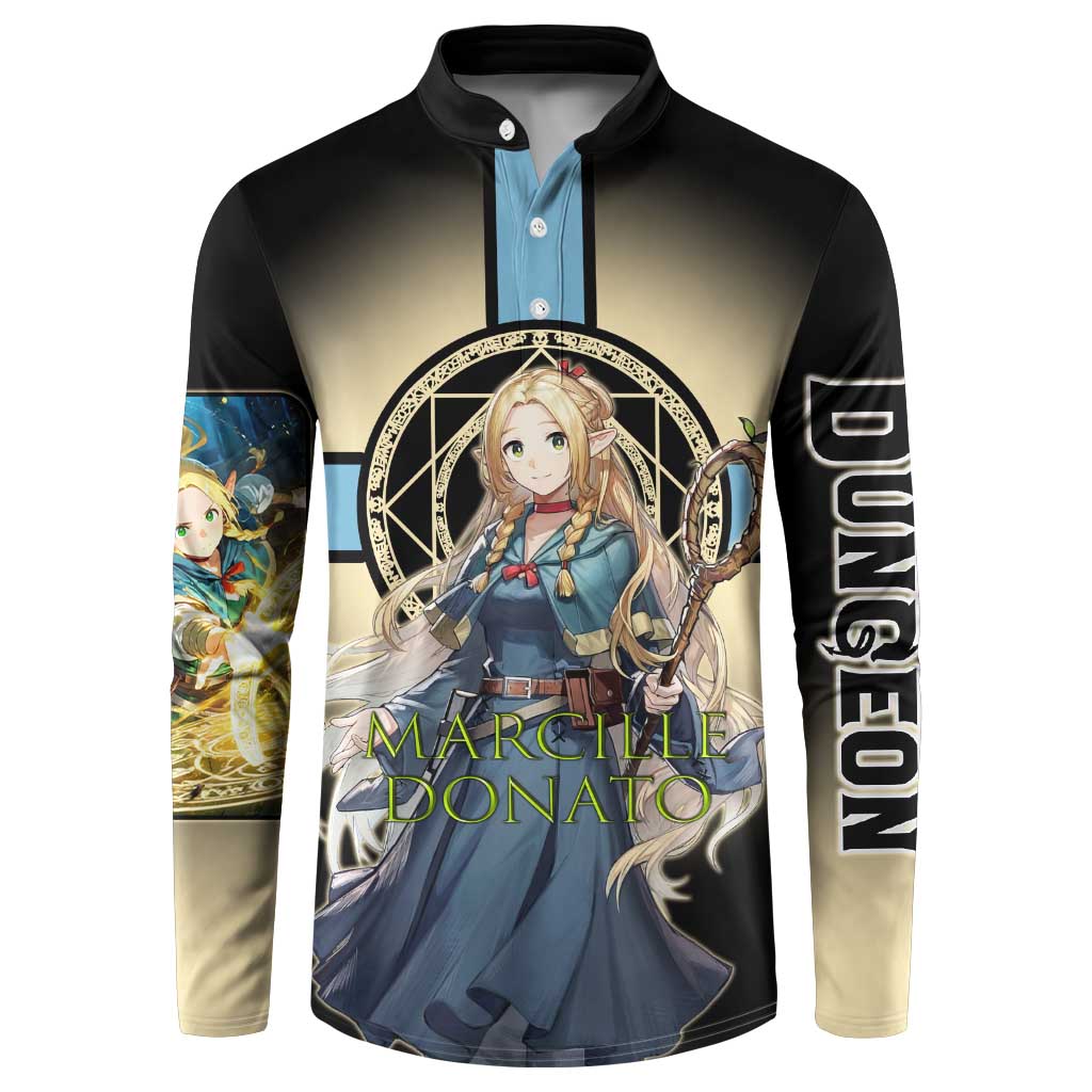 Marcille Donato Elf Mage Button Sweatshirt Fantasy Anime Illustration Style