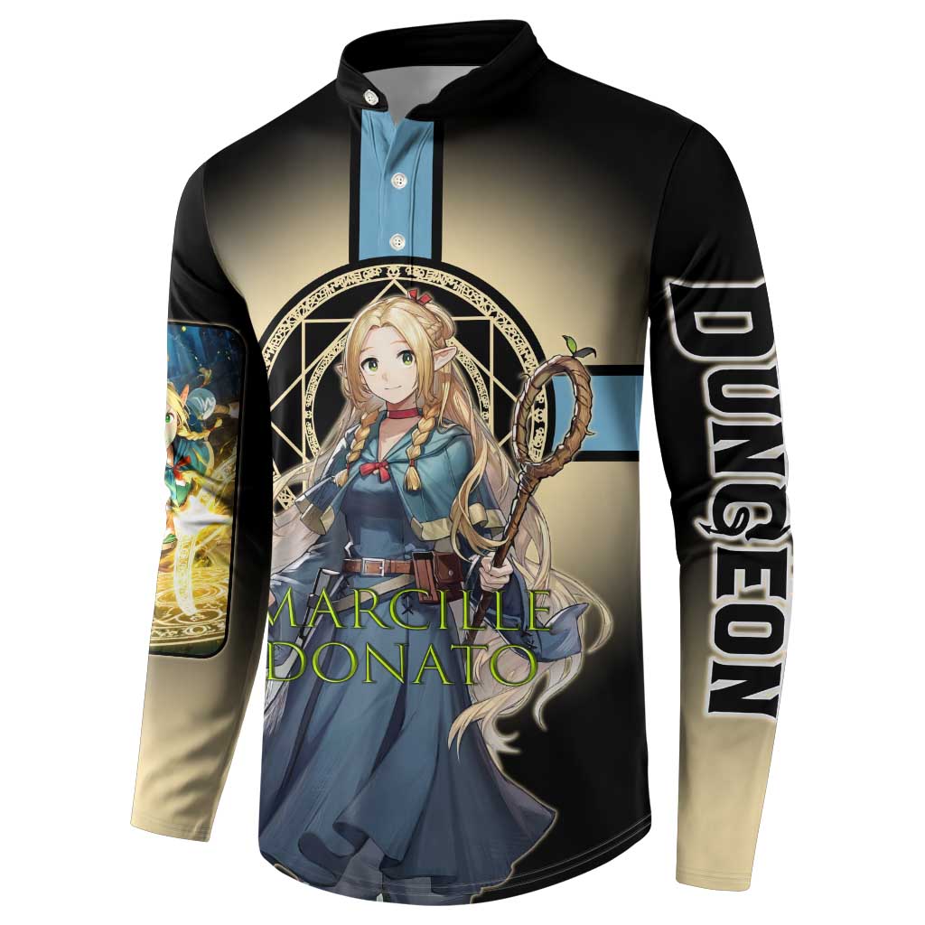 Marcille Donato Elf Mage Button Sweatshirt Fantasy Anime Illustration Style