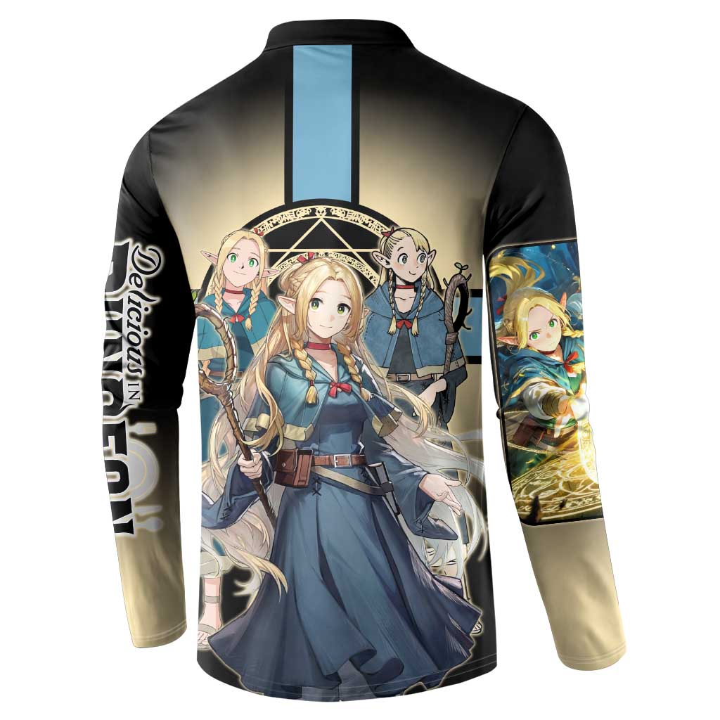 Marcille Donato Elf Mage Button Sweatshirt Fantasy Anime Illustration Style