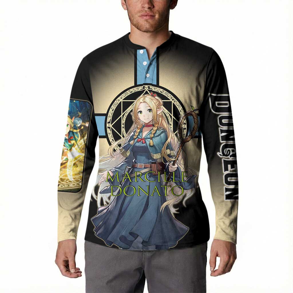 Marcille Donato Elf Mage Button Sweatshirt Fantasy Anime Illustration Style