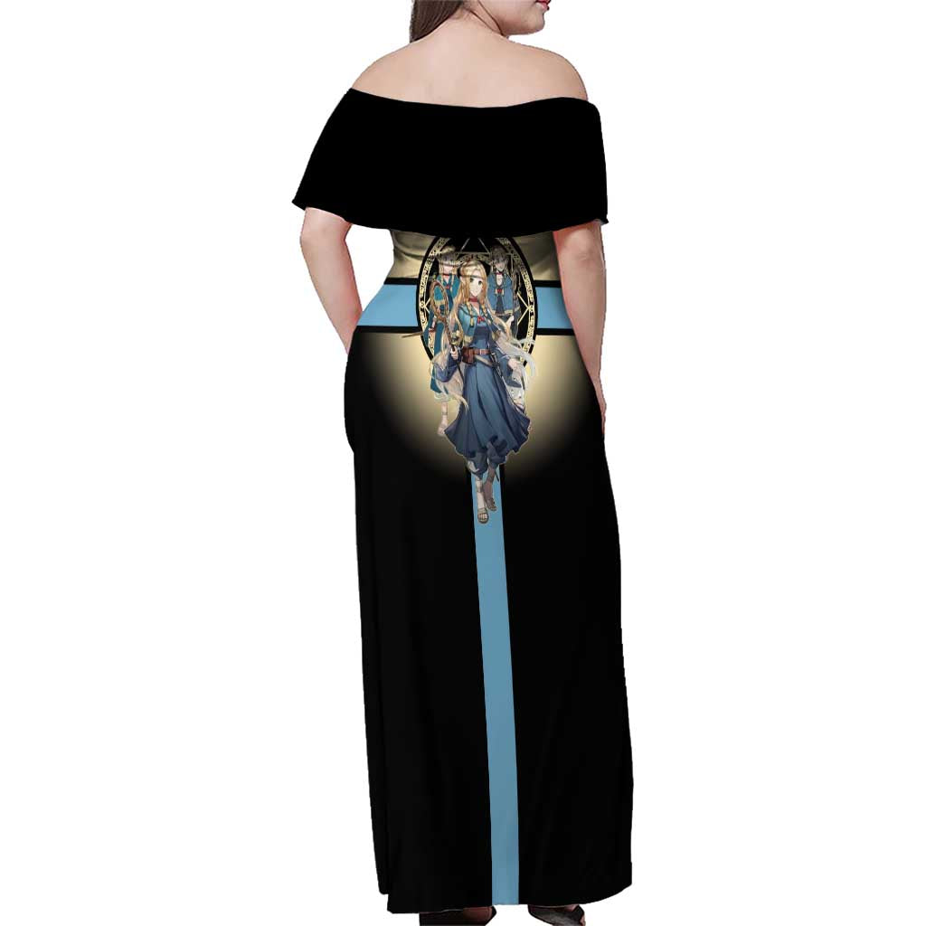 Marcille Donato Elf Mage Family Matching Off Shoulder Maxi Dress and Hawaiian Shirt Fantasy Anime Illustration Style
