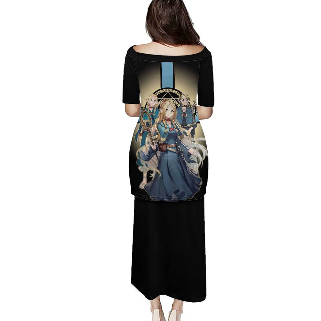 Marcille Donato Elf Mage Family Matching Puletasi and Hawaiian Shirt Fantasy Anime Illustration Style