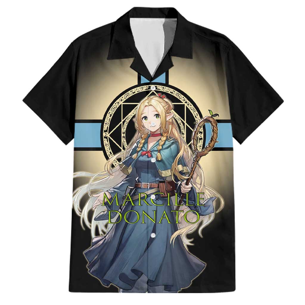 Marcille Donato Elf Mage Family Matching Summer Maxi Dress and Hawaiian Shirt Fantasy Anime Illustration Style