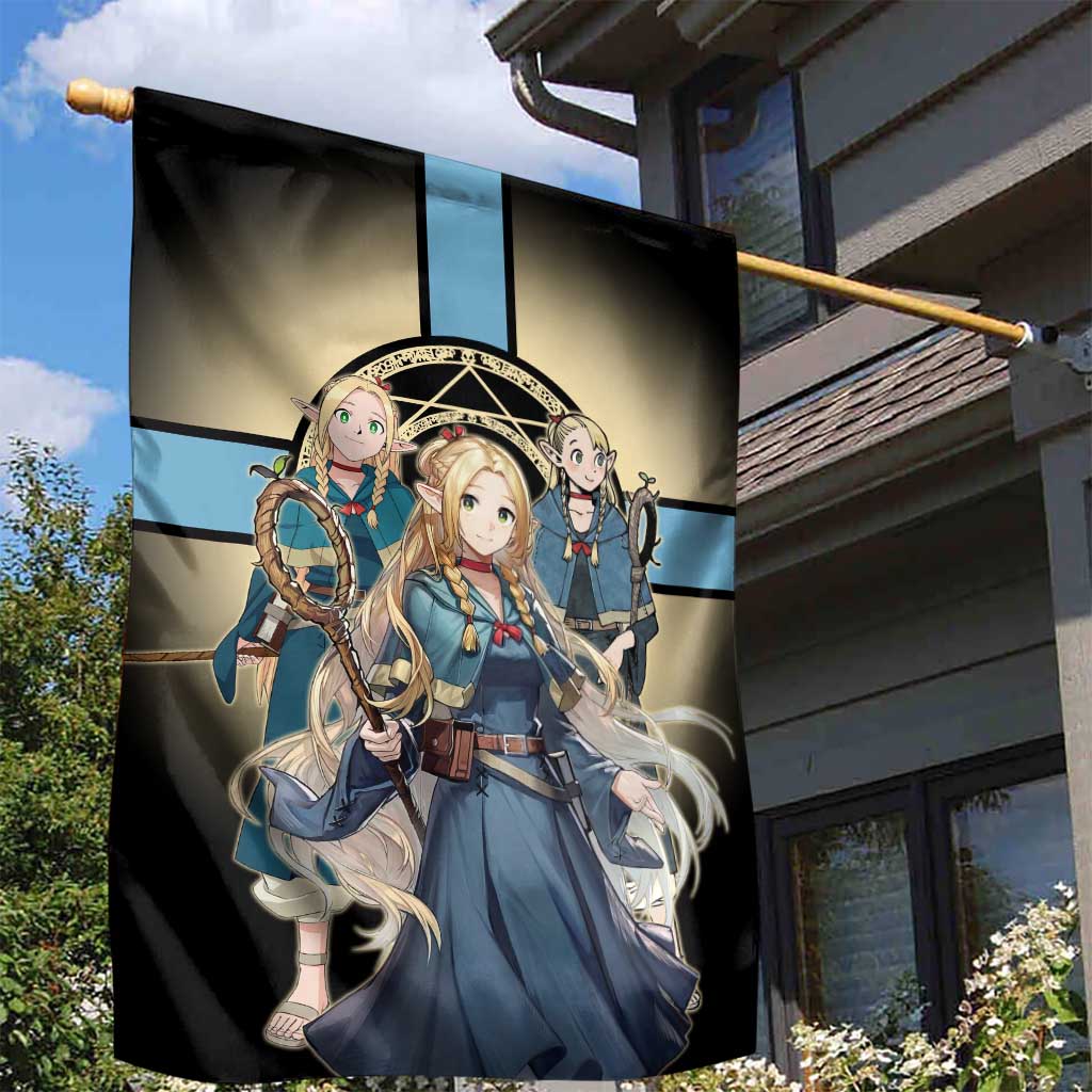 Marcille Donato Elf Mage Garden Flag Fantasy Anime Illustration Style