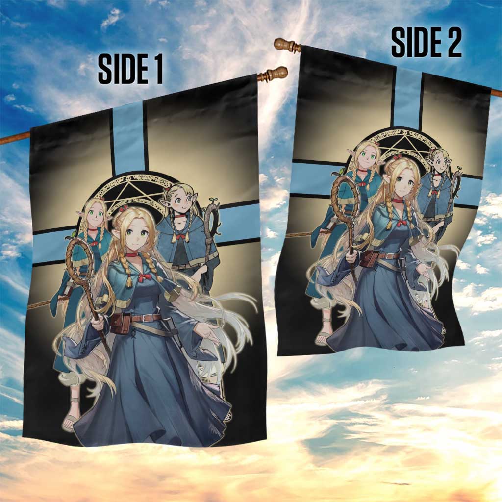 Marcille Donato Elf Mage Garden Flag Fantasy Anime Illustration Style