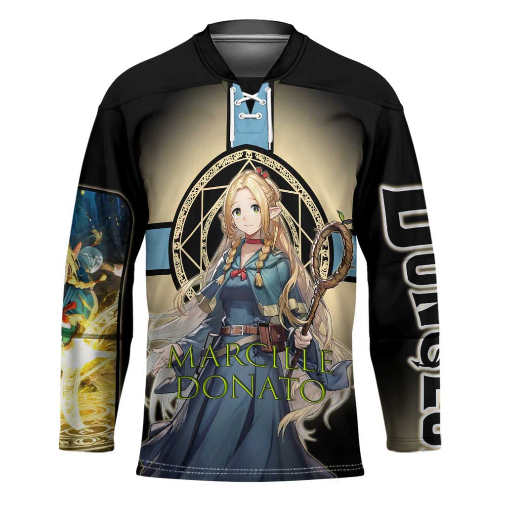 Marcille Donato Elf Mage Hockey Jersey Fantasy Anime Illustration Style