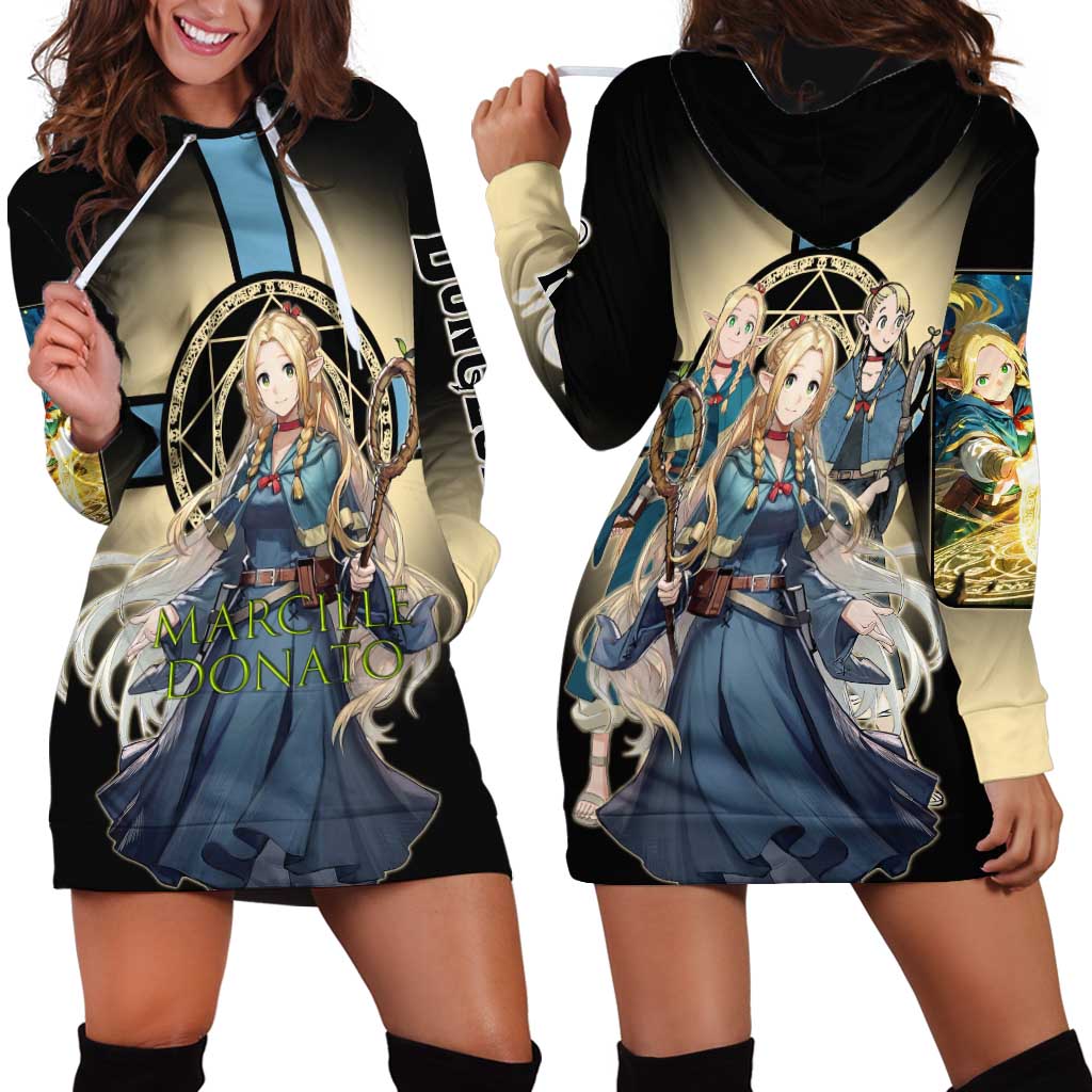 Marcille Donato Elf Mage Hoodie Dress Fantasy Anime Illustration Style