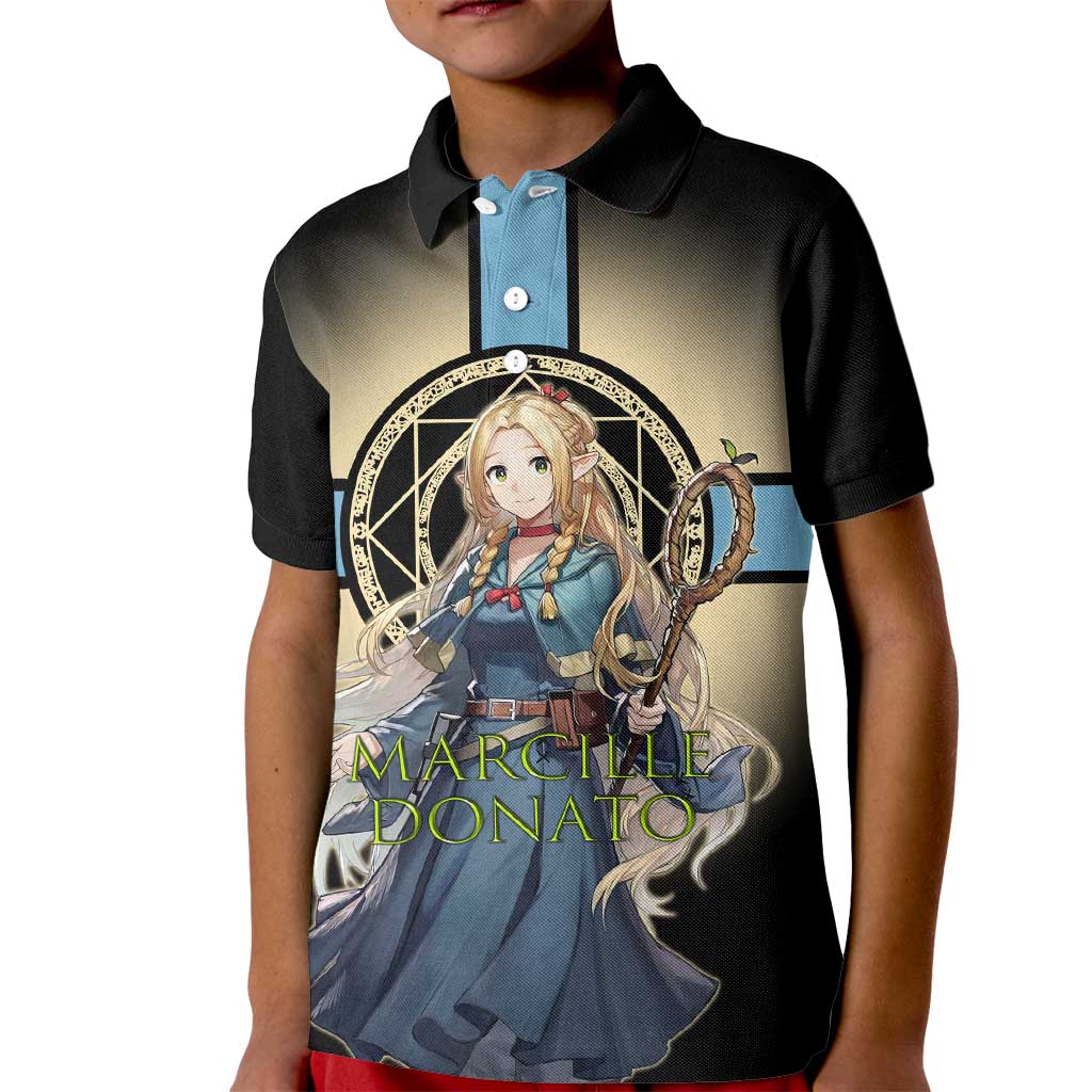 Marcille Donato Elf Mage Kid Polo Shirt Fantasy Anime Illustration Style