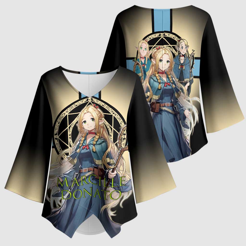 Marcille Donato Elf Mage Kimono Sleeve Blouse Fantasy Anime Illustration Style
