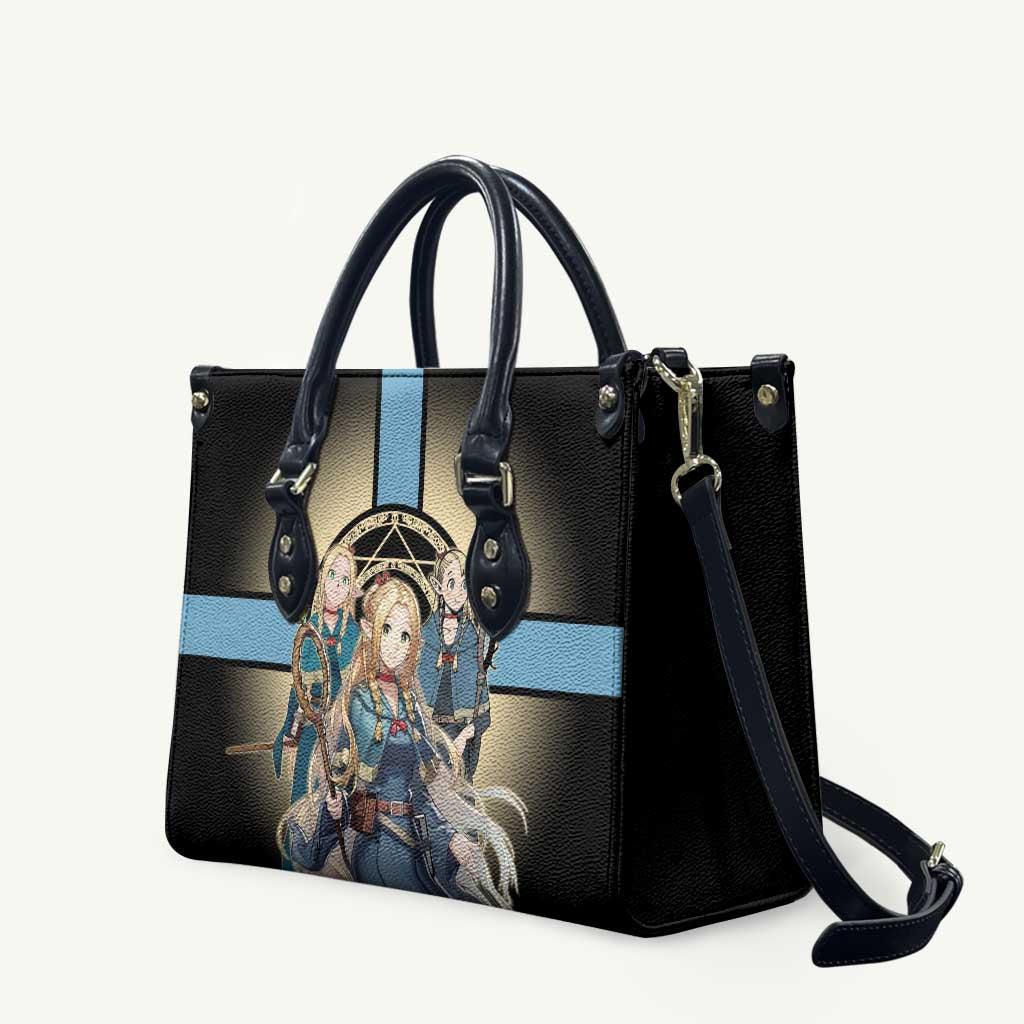 Marcille Donato Elf Mage Leather Bag Fantasy Anime Illustration Style