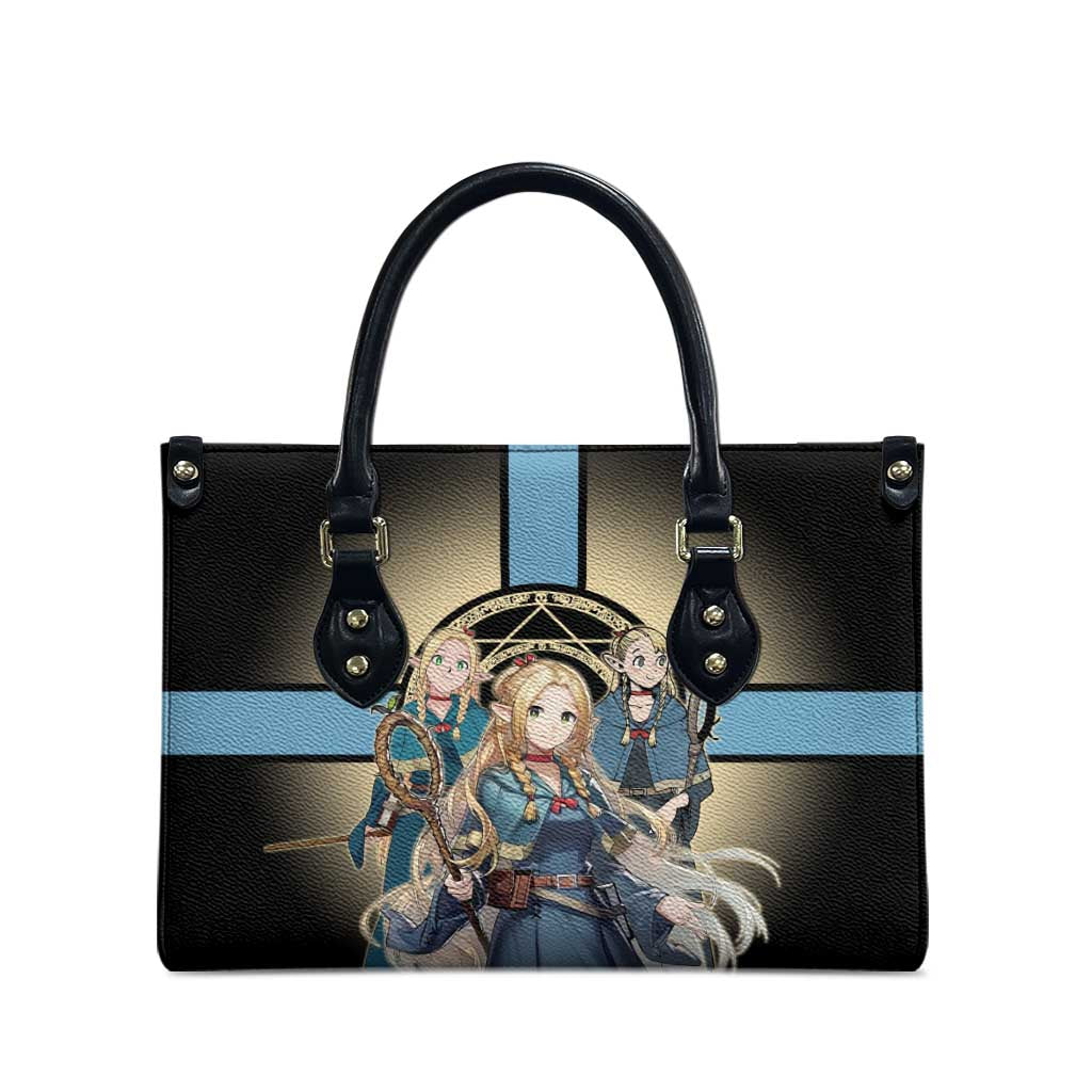 Marcille Donato Elf Mage Leather Bag Fantasy Anime Illustration Style