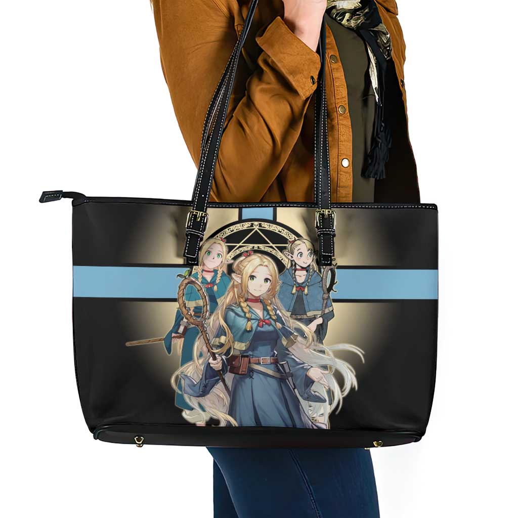 Marcille Donato Elf Mage Leather Tote Bag Fantasy Anime Illustration Style