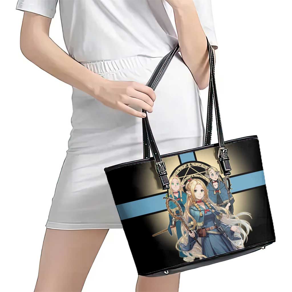 Marcille Donato Elf Mage Leather Tote Bag Fantasy Anime Illustration Style