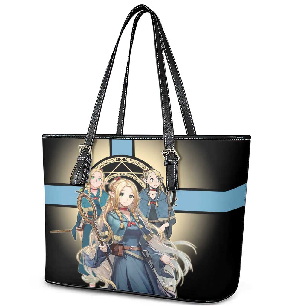 Marcille Donato Elf Mage Leather Tote Bag Fantasy Anime Illustration Style