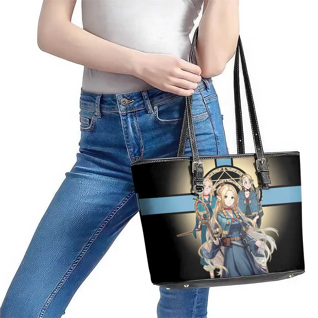 Marcille Donato Elf Mage Leather Tote Bag Fantasy Anime Illustration Style