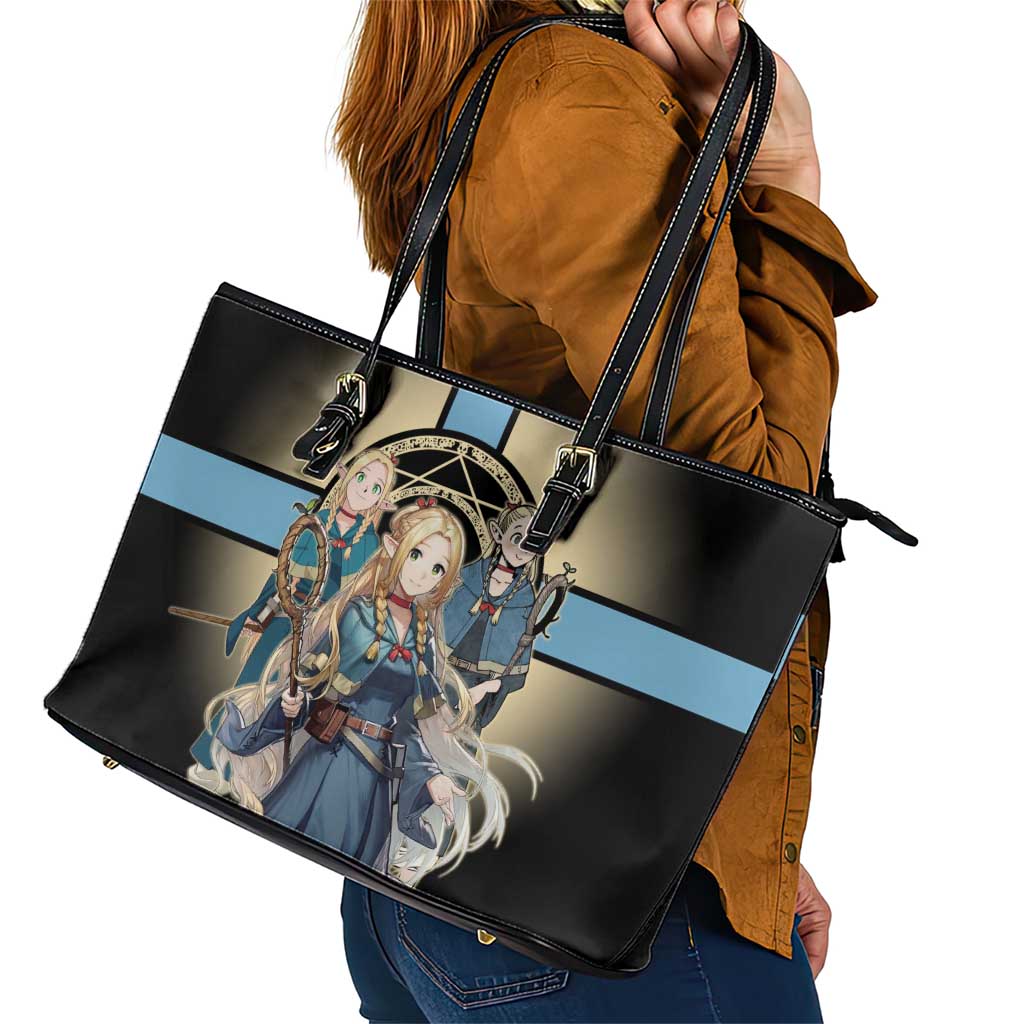 Marcille Donato Elf Mage Leather Tote Bag Fantasy Anime Illustration Style