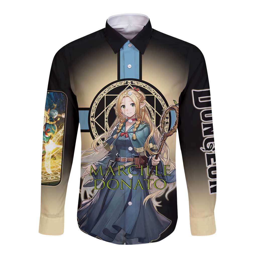 Marcille Donato Elf Mage Long Sleeve Button Shirt Fantasy Anime Illustration Style