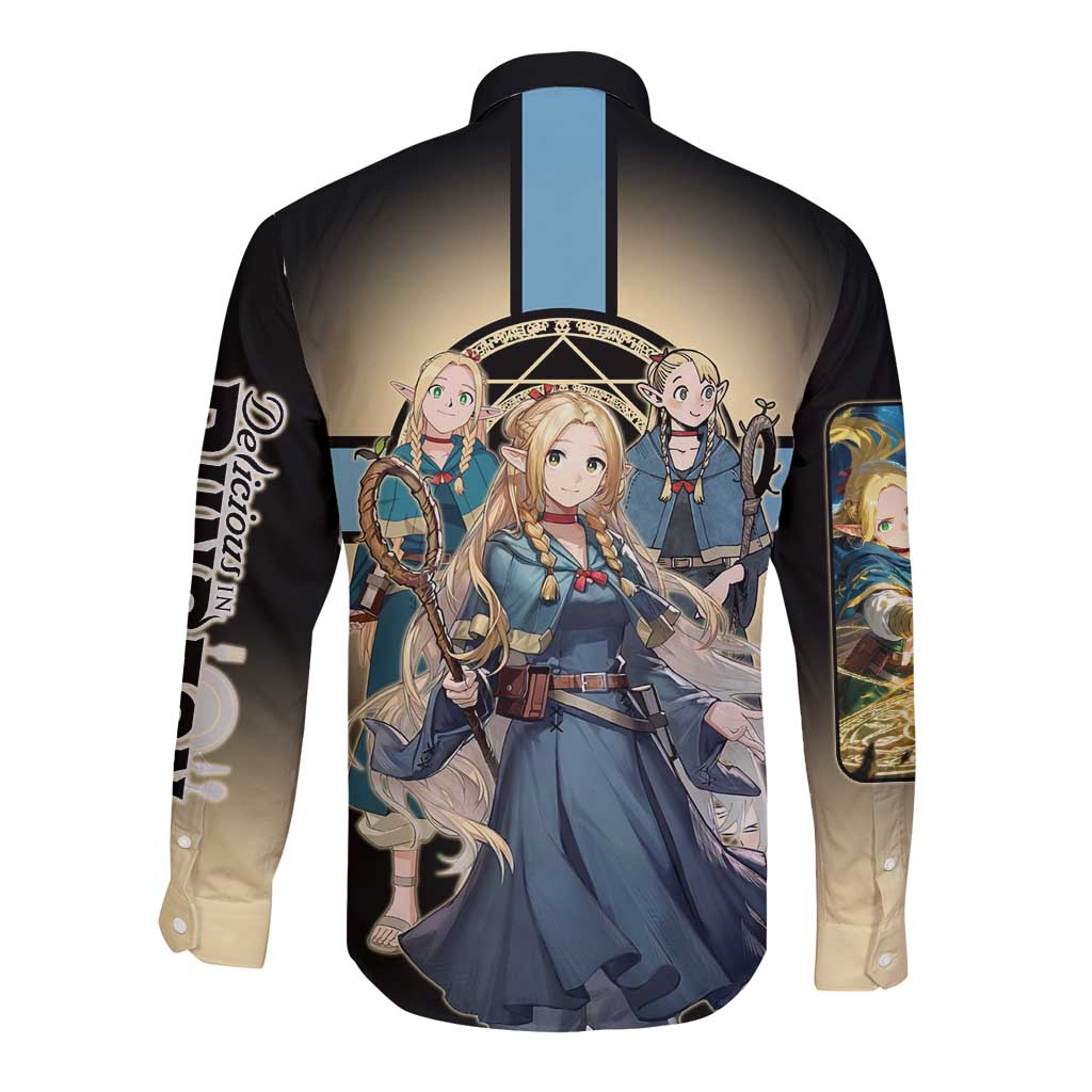 Marcille Donato Elf Mage Long Sleeve Button Shirt Fantasy Anime Illustration Style